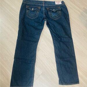 True Religion Jeans  Relaxed Skinny Flap Stretch Tidal Blue MENS SZ 46X33